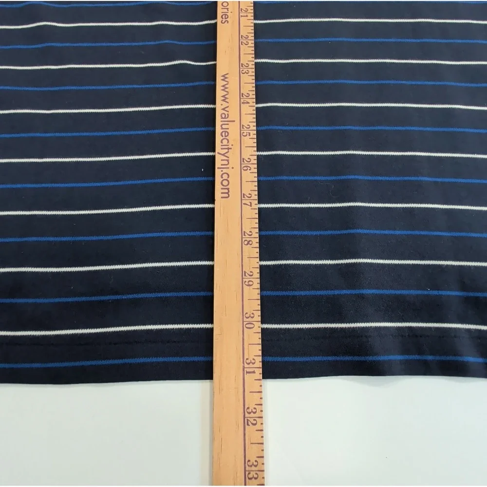 Vintage Ralph Lauren Polo Shirt Mens 2XL Navy Blue Striped Cotton Preppy XXL
